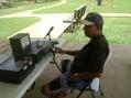 Edwin Rivera-WP3DZ with his Kenwood TS-200 ready for the acton.