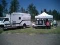 The Information station caught the eye of the passing Public. Our County Comm Van was hard to miss.