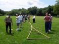Setting up the A frame antenna stucture on site
