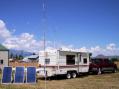 Three 64-watt solar panels supplied power for both the trailer and the radio activities, while a 3-band homebrew jumpered dipole and Cushcraft AR-270B VHF/UHF antenna snatched signals from the clear mountain air.