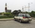 The Lighthouse Rover at Montauk Point Lighthouse (ARLHS USA-512) on Long Island. The Rover covers HF through 70 cm. And, yes, there is an HF antenna on the vehicle. Can you find it?