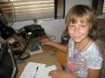 Haley Brower, a prospective Ham, operating CW. 