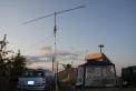 W0AUS 222 &amp; 432 MHz Operting tent and yagis for 432 &amp; 222 (background).