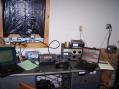 Nothing fancy here! The station is just a K3 and the old Drake HF amplifier. You can see the little L4B power supply under the operating table. Just to the right of the Drake PS is a real power supply in the pedestal. It keeps the operating table from blowing away. Note the coffee mug on the L4B. In addition to helping my score, it made a great drink warmer.