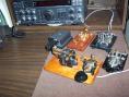 LLVS Spanish key,antique navy key, J38,Vibroplex  paddle and NYE paddle. Rig is Yaesu FT990.