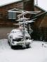 We awoke on Friday to find 2 inches of snow on everything, including the rover. We pushed up our departure hurriedly and left a few important things behind. Note the step stool  leaning against the house on the right. It stayed there the entire contest and I had to buy a new one in Tucson.