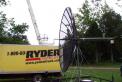 W4SHG AO-40 3.1 Meter Satellite Disk with the W0LMD Tri-Band Patch Feed. What a thrill to drag this through town on a trailer.