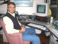 W4ATL with the Elecraft K2 and Yaesu FT-920 in the background. The smile was before the bands died.