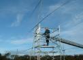 Nigel G3TXF puts beam onto an 80ft crank-up!