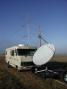 The station with yagi antennas for 2M, 6M, 70cM and 23cM.
My portable 6' offset fed dish and homebrew feed horn was also used on 23cM.