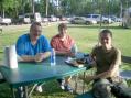 Alex, KR1ST, his XYL Jennifer, KG4KFV and Charles, KG4KCT (no relation) taking a break.