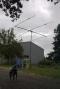 Tribander up about 15 feet using teatherball support.