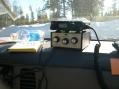 FT817 sitting on top MFJ902 ATU (not during Sweepstakes  there wasn't that much snow!!)