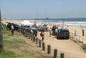 A very public location right next to Lifeguard Tower 20 was selected for this year's event.