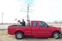W5DF Rover in EM03. John, AB5SS making contacts with Al, W5LUA in EM13 on 5.7 and 10.3 GHz. Photo by W5DF.