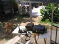 kq6ee operated in the back yard with my Swan 350 OLDY, beach umbrella, and my dog