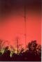 November 5, 2001 aurora lights up the sky behind my 3-stack of KLM 10M monobanders.