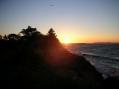 Sunset into the Pacific at the mouth of the Columbia River