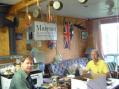 Joe (left) and Roy operating 20 CW and 15 phone at the 
VO1MRC FD station in Whitbourne, Newfoundland.  Photo:
Michelle VO1RL. 