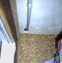 In lieu of a complicated outside 220VAC run, K0FJ routed it from the old shack's closet up through the ceiling and over to the new shack. Turned out to be good aerobic exercise.