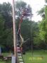 Tim Ryman - K8IAT cutting the wire-ty's free from the antenna.