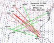 Map of 6 Meter Es QSOs and paths Sunday afternoon