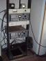 K7XC Amplifiers: 6' Relay Rack With AM-6154 (300W) on 144 Mhz, AM-6155 (400W) on 222 Mhz, and 175W Brick on 432 Mhz. 