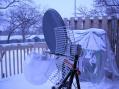 The 10G (background) and 5.7G (foreground) portable systems set up outside to work snow scatter.