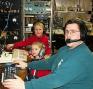 Ed, K3DNE on right with helpful harmonics Derek (middle) and Jake (top, center).  The boys always like to visit and "operate" with dad during contests.