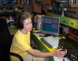 WB1ARU Anne searching for a frequency after switching back to phone.