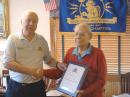 In January, 2008, the Citrus Chapter 45 of the QCWA presented Walt Maxwell, W2DU, a certificate for his 75 years in ham radio. [Photo courtesy Walt Maxwell, W2DU]