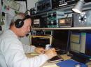Steve Gette, KF7GNI, of Saint Helens, Oregon, made his first-ever attempt at contesting in the 2010 ARRL 10 Meter Contest from the shack of Mike Ritz, W7VO. [Mike Ritz, W7VO, Photo]