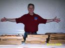 One of the many highlights during the Dayton Hamvention is the Contest Super Suite, held at the Crowne Plaza Hotel in Downtown Dayton each night of Hamvention. And each night, various radio clubs sponsor dozens of pizzas for the attendees. Duffy has been coordinating the Super Suite (and pizza!) for 25 years. [Paul Gentry, K9PG, Photo]
