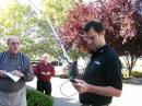 TI Instructor Tommy Gober, N5DUX, demonstrates Amateur Radio satellite communication at a workshop in California.