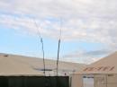 The vertical antennas used by the Amateur Radio operators who supported Project Medishare in Haiti . 