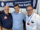 Seen at 2022 Ham Radio in Friedrichshafen, Germany: well-known Contester and DXpeditioner Adrian Ciuperca, KO8SCA (middle) meets up with ARRL President Rick Roderick, K5UR (left) and CEO David Minster, NA2AA (right). [Bob Inderbitzen, NQ1R, photo]