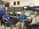 WX4NHC during the 2015 Station Test (L-R) Julio Ripoll, WD4R; Lloyd Kurtzman, N4LJK; Jan Lederman, K9JCL, and WX4NHC Coordinator John McHugh, K4AG.
