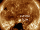 Solar wind flowing from this southern coronal hole could reach Earth on Oct. 24. [Photo courtesy of SDO/AIA]