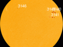 Sunspot AR3141 has a 'beta-gamma' magnetic field that harbors energy for M-class solar flares. [Photo courtesy of NASA SDO/HMI]