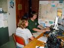 Reid Crowe, N0RC, and Lindsey Demaree, KD0IKZ, operate in the IARU HF World Championship last month.