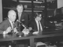 Smithsonian Secretary S. Dillon Ripley (left), ARRL President Harry Dannals, W2HD, and operator Joseph Fincutter inaugurate station NN3SI in July 1976. [Courtesy  National Museum of American History, Smithsonian Institution]