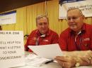 ARRL Great Lakes Division Vice Director Gary Johnston, KI4LA (left), and Great Lakes Division Director Jim Weaver, K8JE, help amateurs draft a personal letter to congressional representatives in support of HR 2160. [S. Khrystne Keane, K1SFA, Photo]