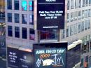 ARRL Field Day was prominently featured in New York City’s Times Square many times over a three day period earlier this month. [Photo courtesy of <em>PRNewswire</em>]