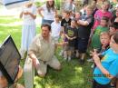 Teaching the kids about the logging program and who we are making contacts with