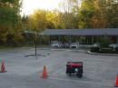 Shown here is a generator and MFJ 1/2 wave, 6-Band Rotatable Mini-Dipole on a MFJ Portable tripod MFJ-1919EX with an 18 foot ext mast.  This setup with the Kenwood 2000 transceiver allowed us to work 17 states and Mexico for fall 2015 School Roundup.