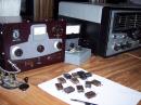 W0TF SKN Station: Johnson Viking Adventurer transmitter and Hallicrafters SX-101A receiver, and of course, a generic sraight key.