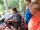 Andy Wallace, KA1GTT, demos his K2 station for BARS members. (Photo: Kayla Creamer, W2IRY)