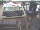 My old faithful Tandy 102, ready for logging chores.  Nothing but nothing can beat those ancient Tandy slabs for battery life - 24+ hours on a single quad of AA alkalines.  The FT-100 handled all chores just fine, even putting some RF out on 70cm through the 2m beam - only heard one other UHF station and was unable to contact him.  The big battery never went low enough to warrant the battery booster being in-circuit, but the insurance policy was nice to have anyhow.