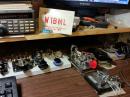 Key collection with Earl's QSL (my 1st QSO - 1978) displayed.