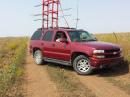 Our rover atop a slight rise in KS on a trail in the middle of a Kansas meadow - making several band QSOs with our superstation friends...